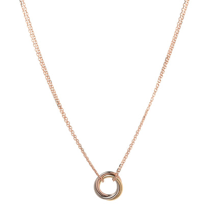 Cartier 18K Pink Yellow White Gold Trinity Double Chain Pendant Necklace 1 of 7
