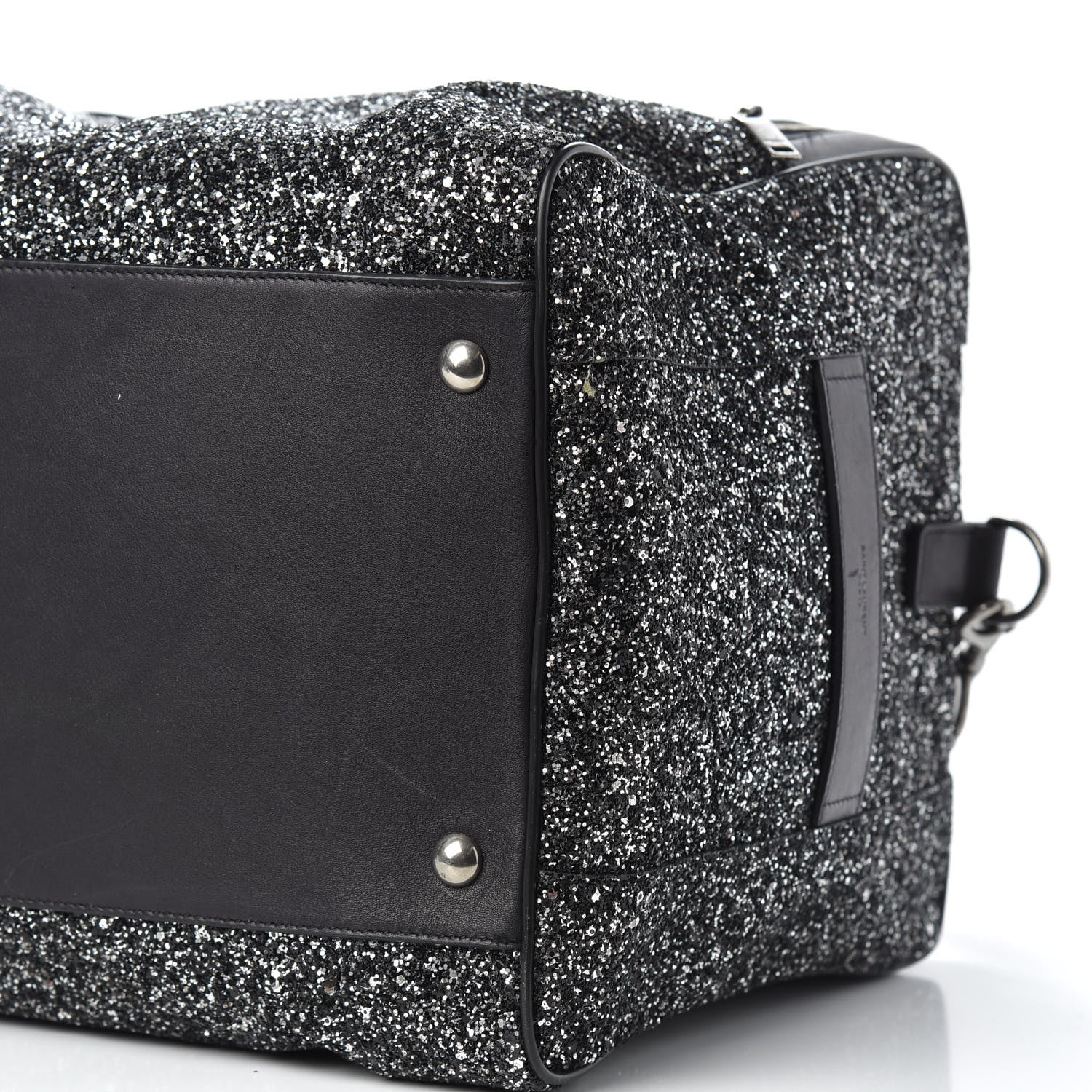 Saint Laurent Glitter Canvas City Gym Duffle Bag Black 8 of 10