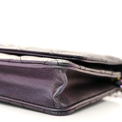 Chanel Iridescent Goatskin Quilted Wallet On Chain WOC Purple 11 of 13