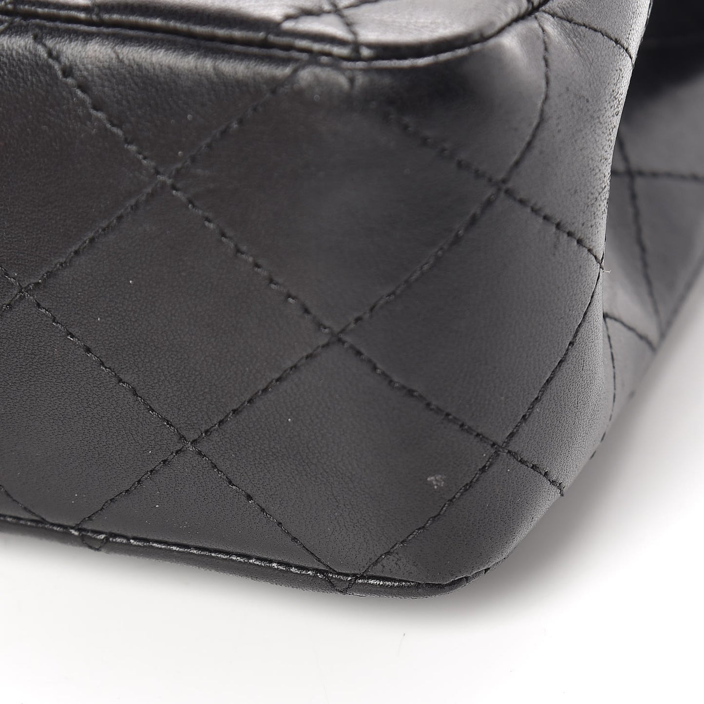 Lambskin Quilted Medium Double Flap Black