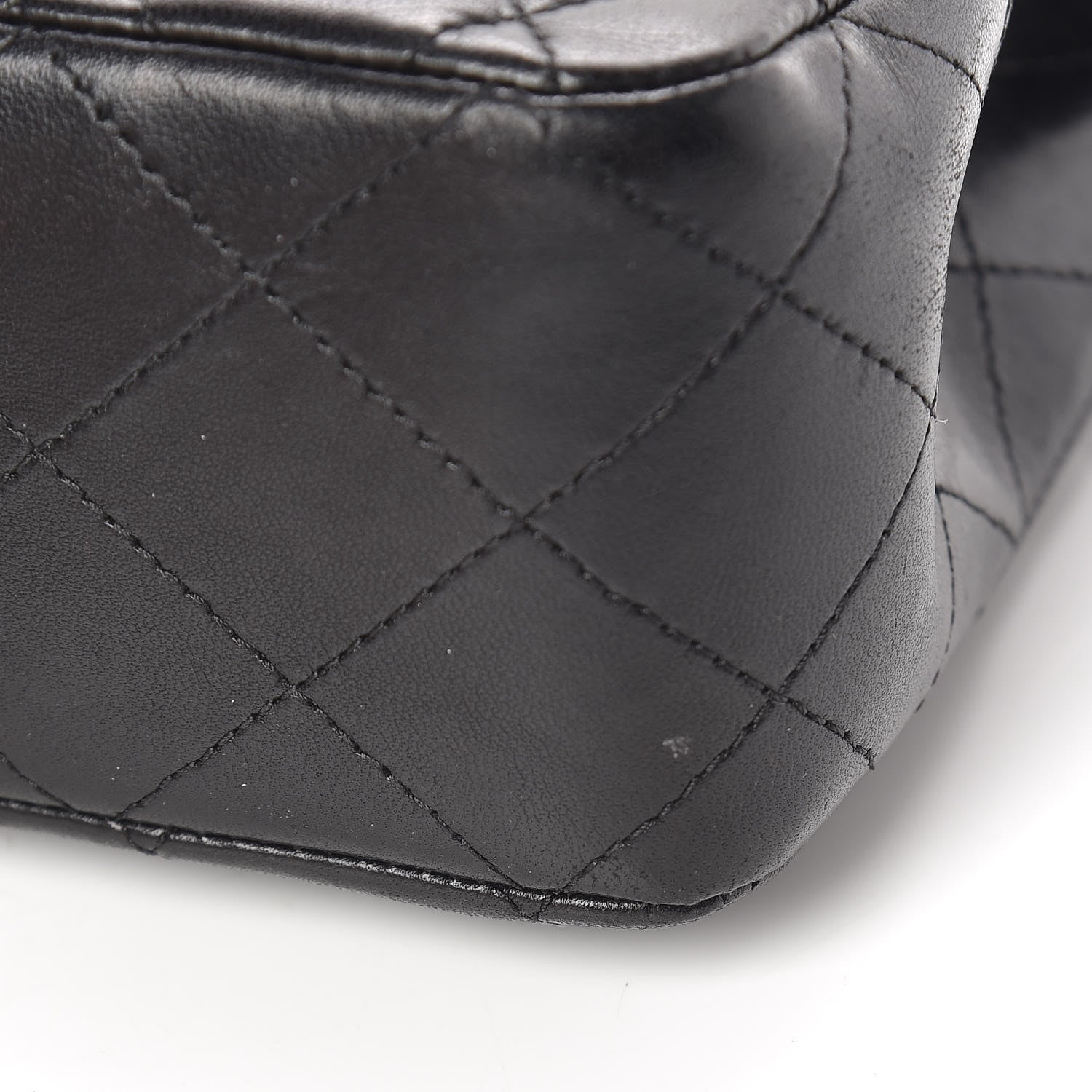 Chanel Lambskin Quilted Medium Double Flap Black 12 of 14