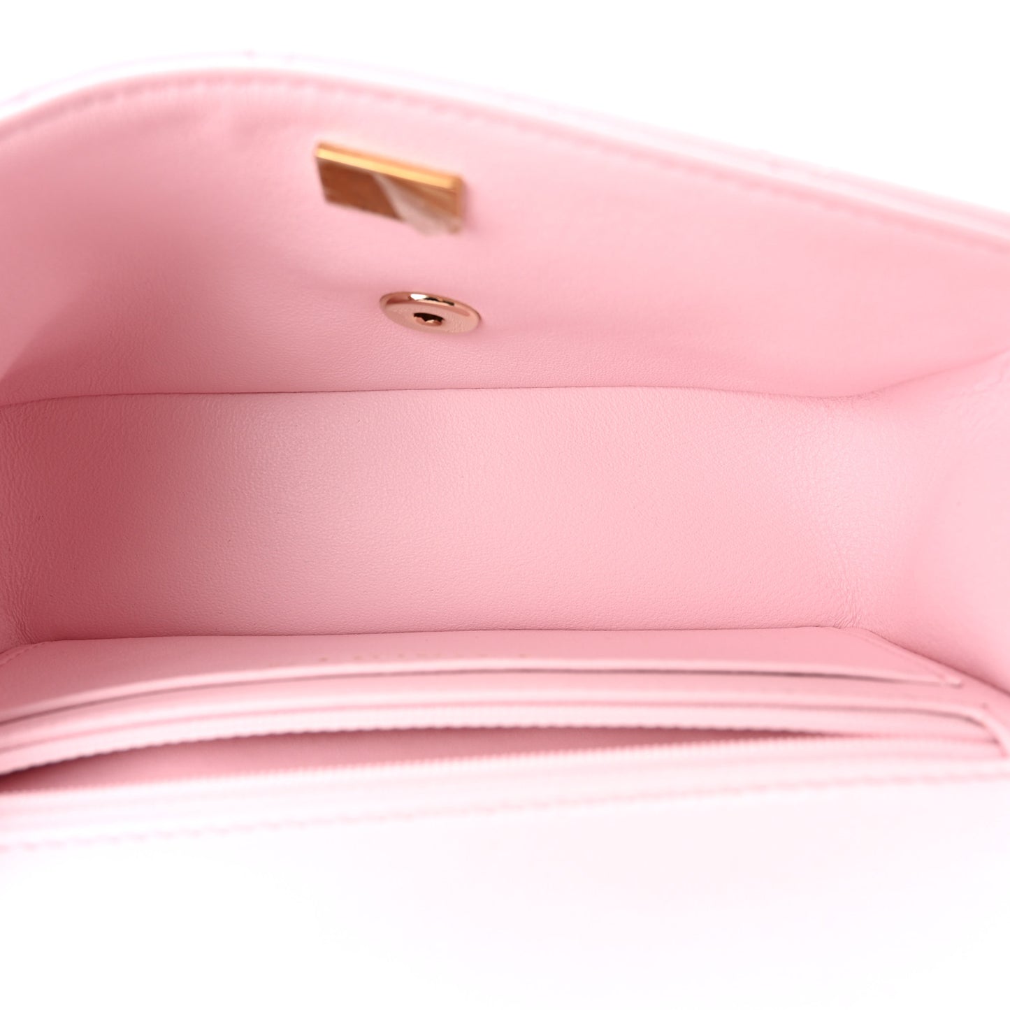 Lambskin Quilted Mini Top Handle Rectangular Flap Light Pink