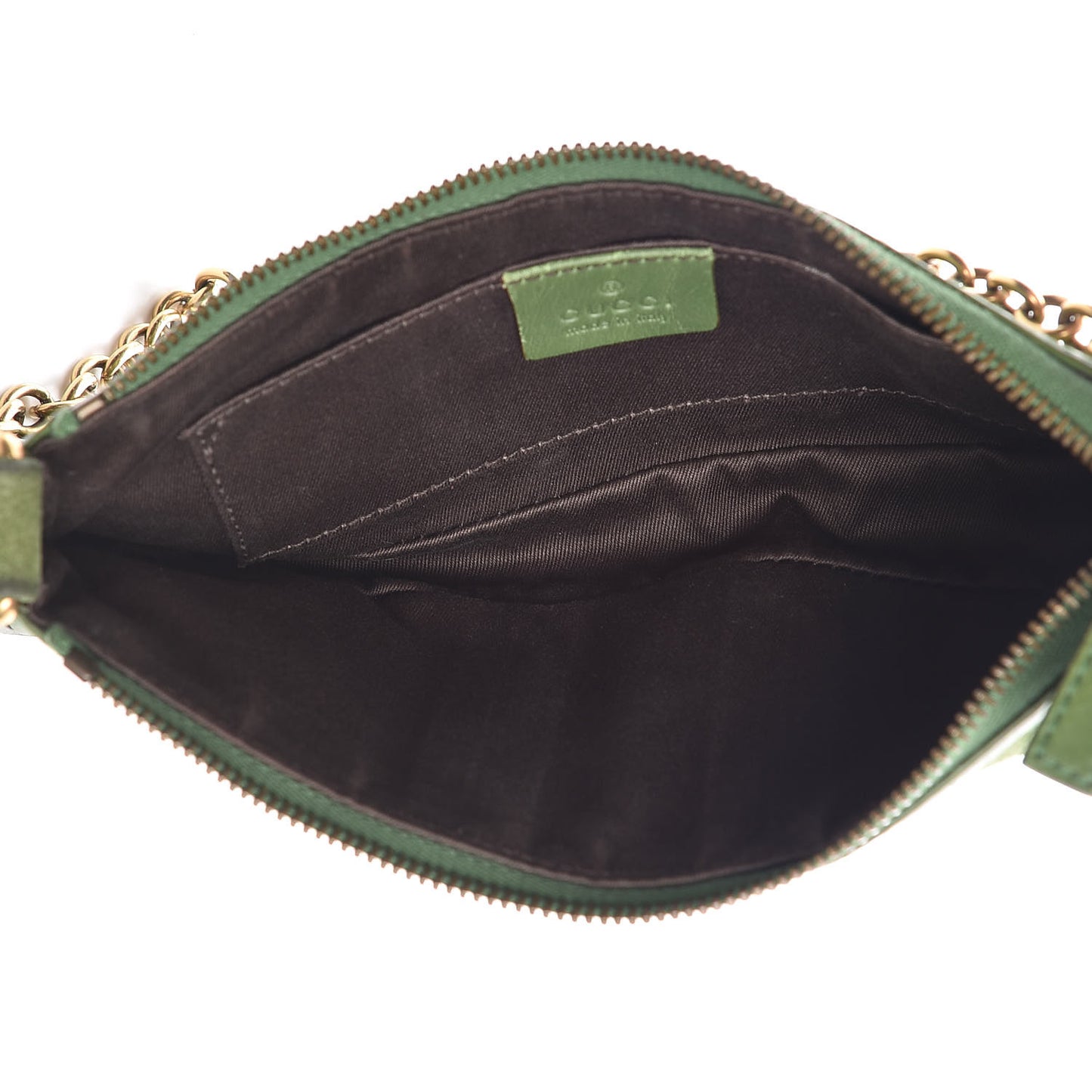 Suede Monogram Horsebit Nail Chain Pochette Green