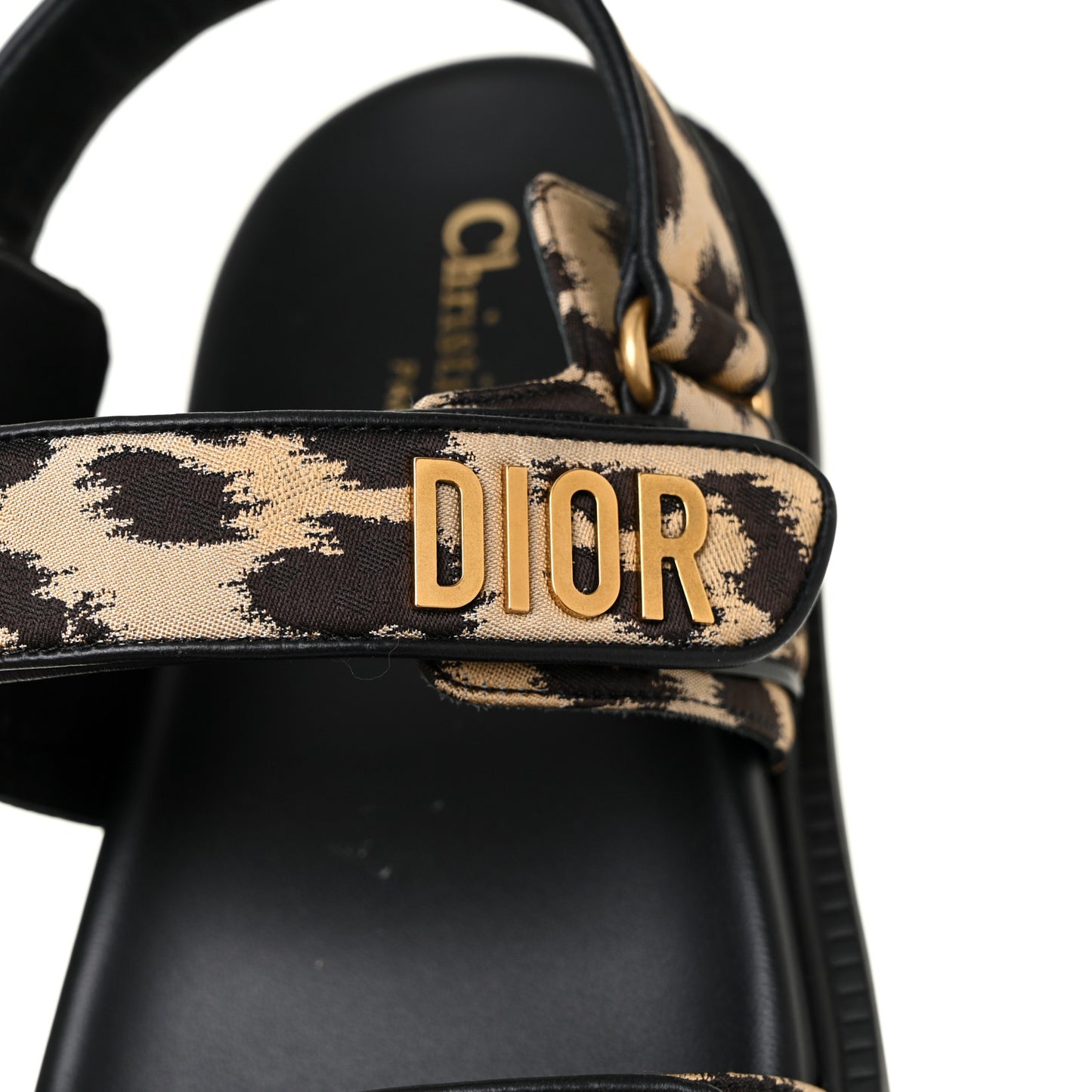 Technical Fabric Mizza Print DiorAct Sandals 38 Beige Multicolor