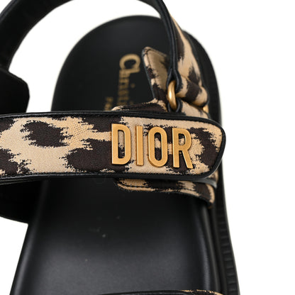 Christian Dior Technical Fabric Mizza Print DiorAct Sandals 38 Beige Multicolor 8 of 12