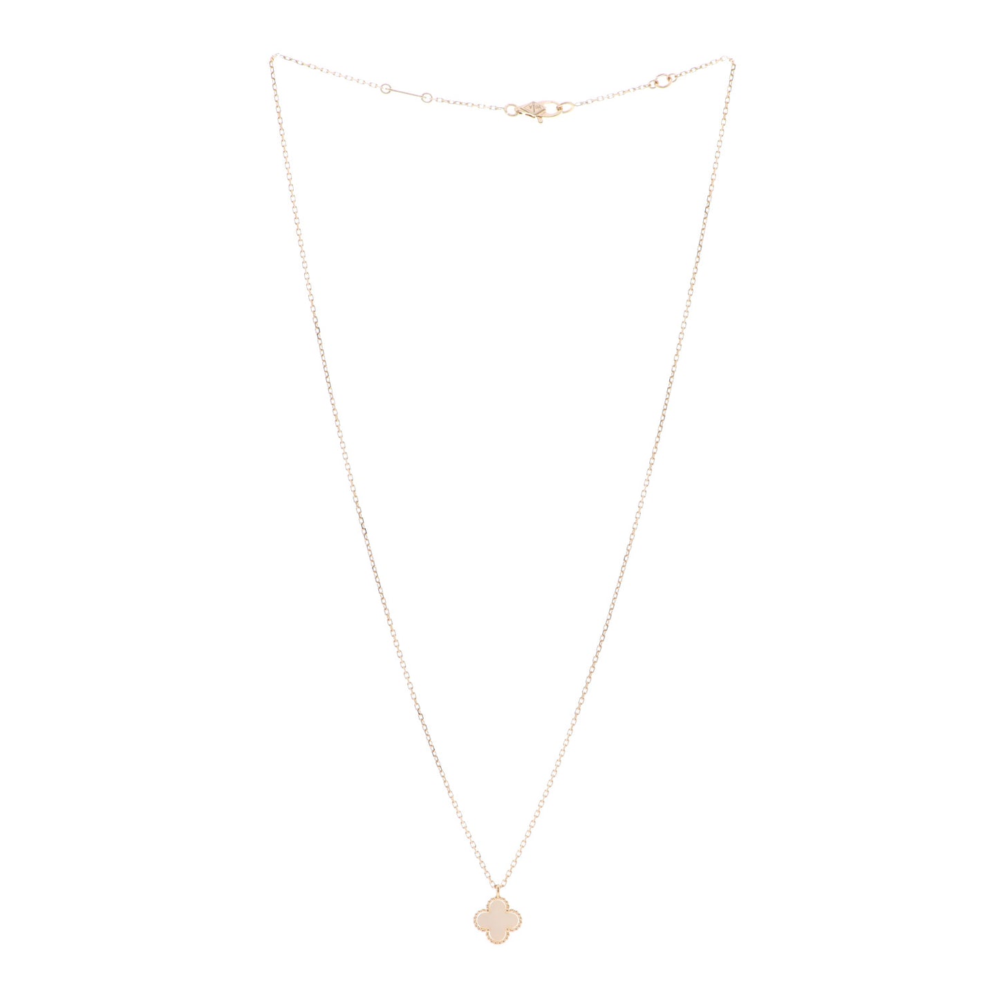 18K Yellow Gold Mother of Pearl Sweet Alhambra Pendant Necklace