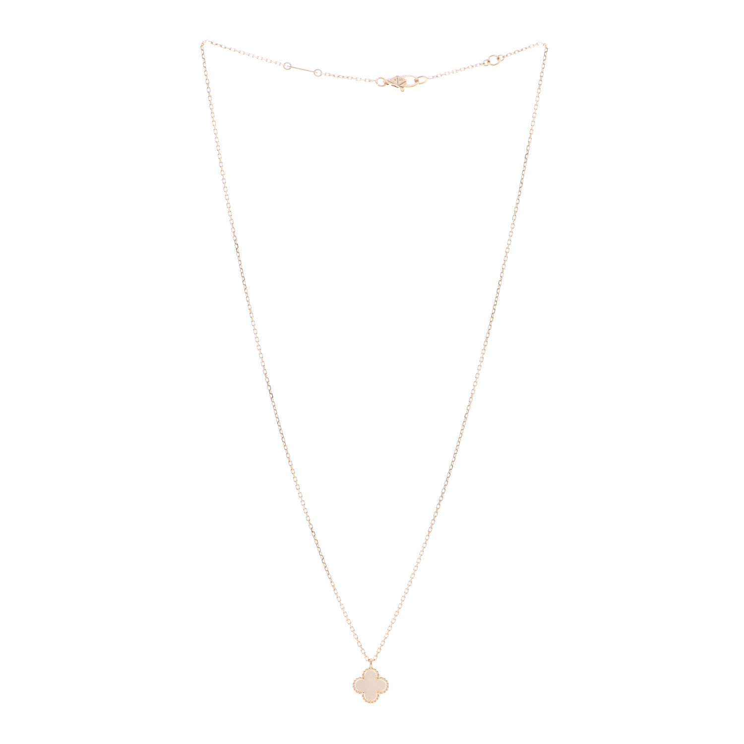 Van Cleef & Arpels 18K Yellow Gold Mother of Pearl Sweet Alhambra Pendant Necklace 3 of 5