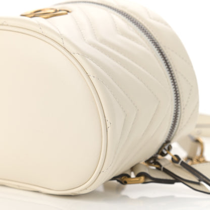 Gucci Calfskin Matelasse Mini GG Marmont Round Backpack White 10 of 10