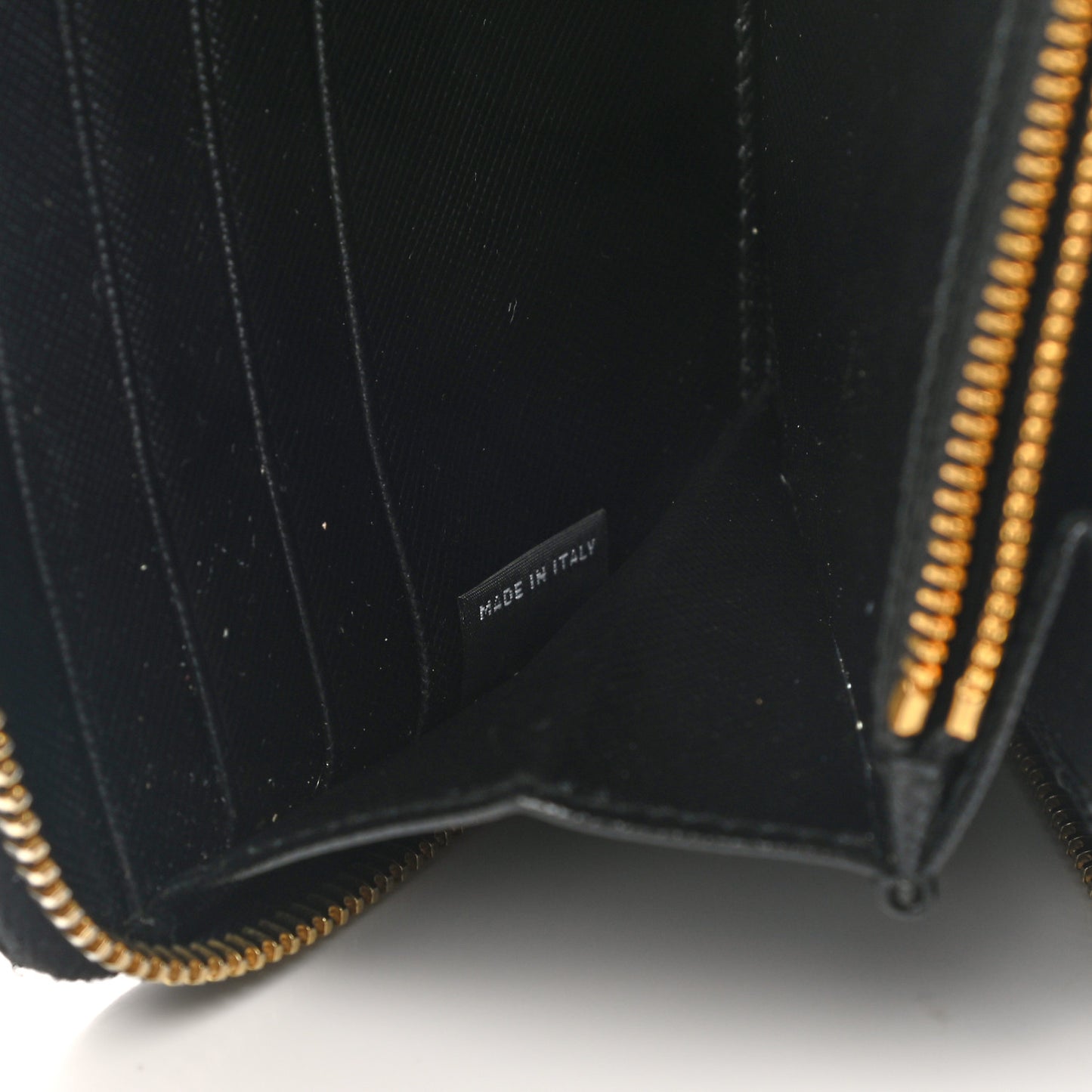 Saffiano Metal Large Zip Around Travel Wallet Black