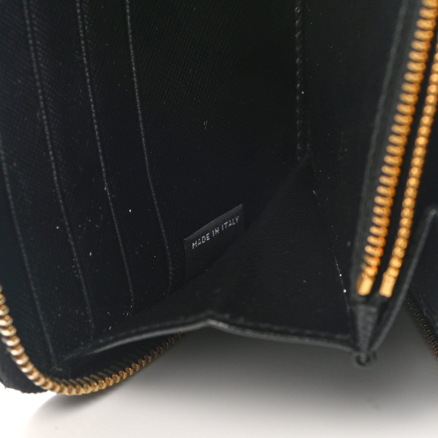 Prada Saffiano Metal Large Zip Around Travel Wallet Black 8 of 12