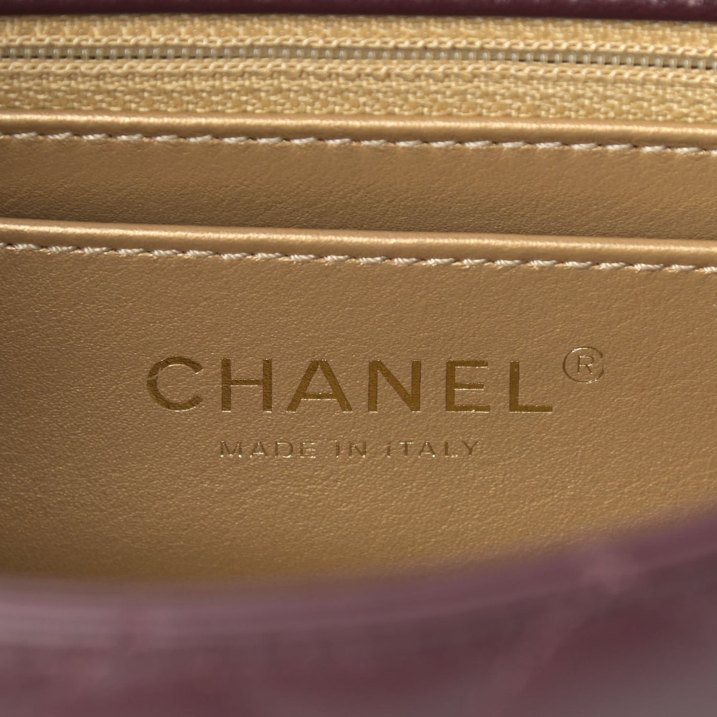 Lambskin Quilted Mini Rectangular Pearl Crush Flap Burgundy