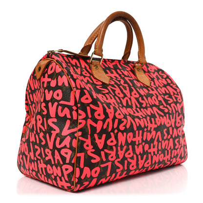 Louis Vuitton Monogram Graffiti Speedy 30 Fuchsia 3 of 10