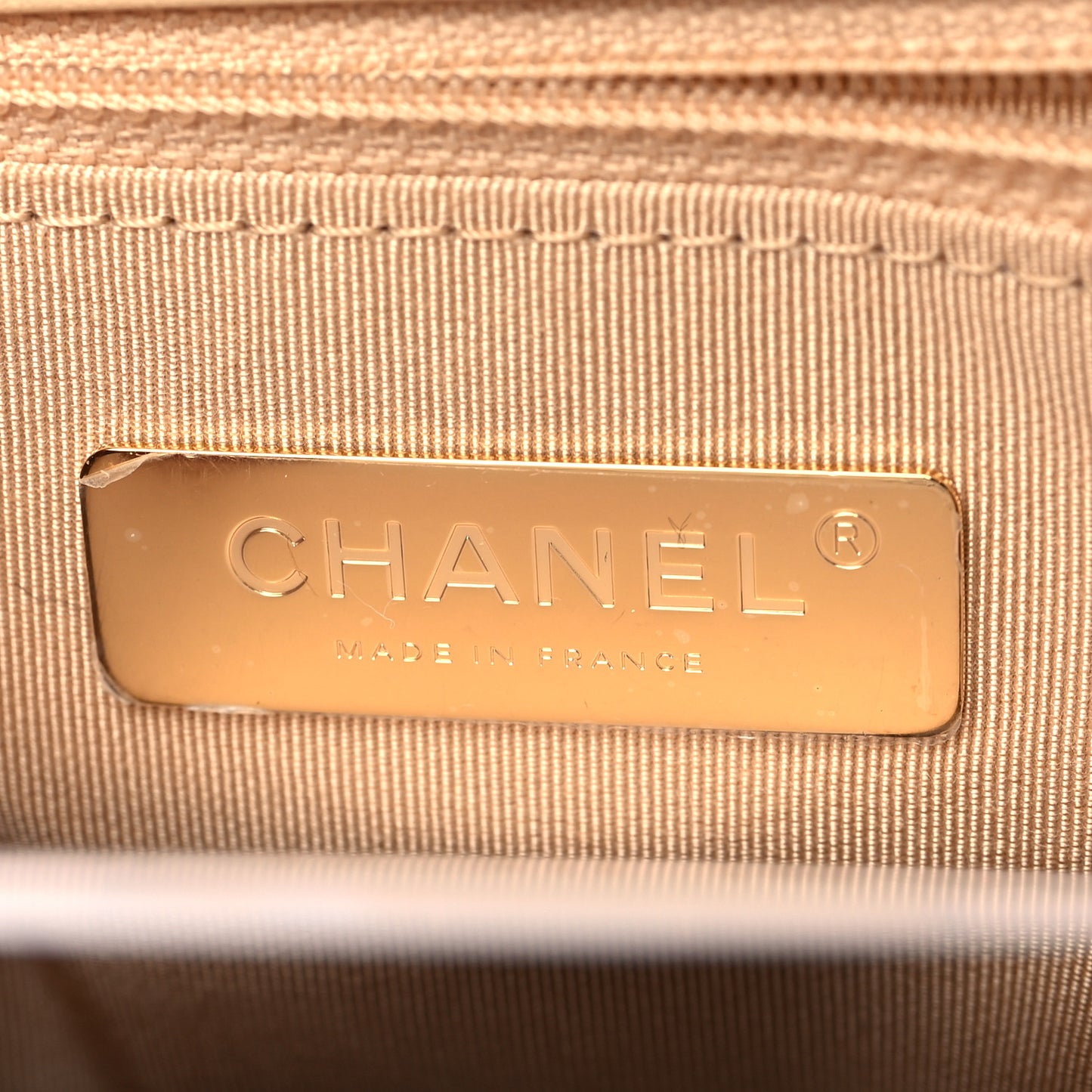 Goatskin Quilted Medium Chanel 19 Flap Beige