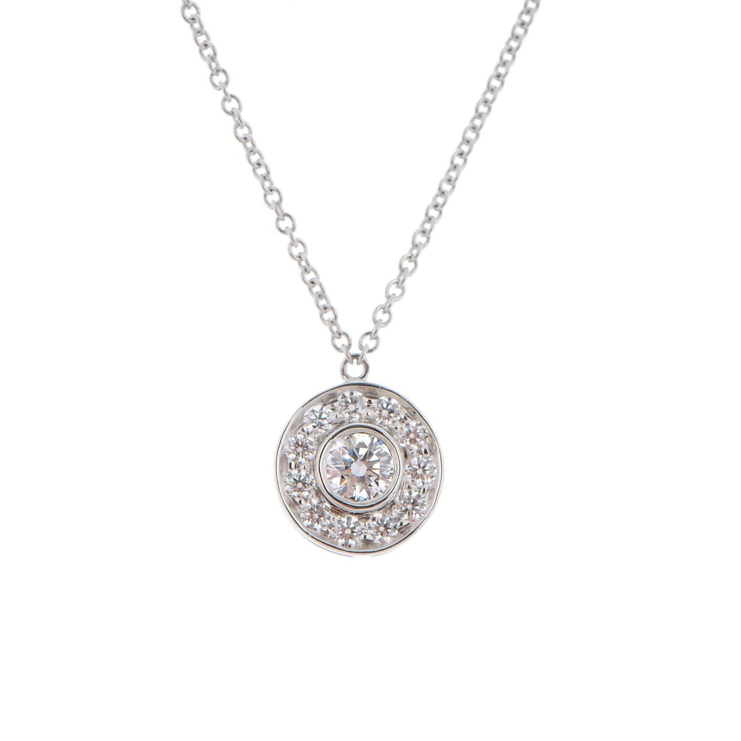 Platinum Diamond .42ctw Circlet Pendant Necklace