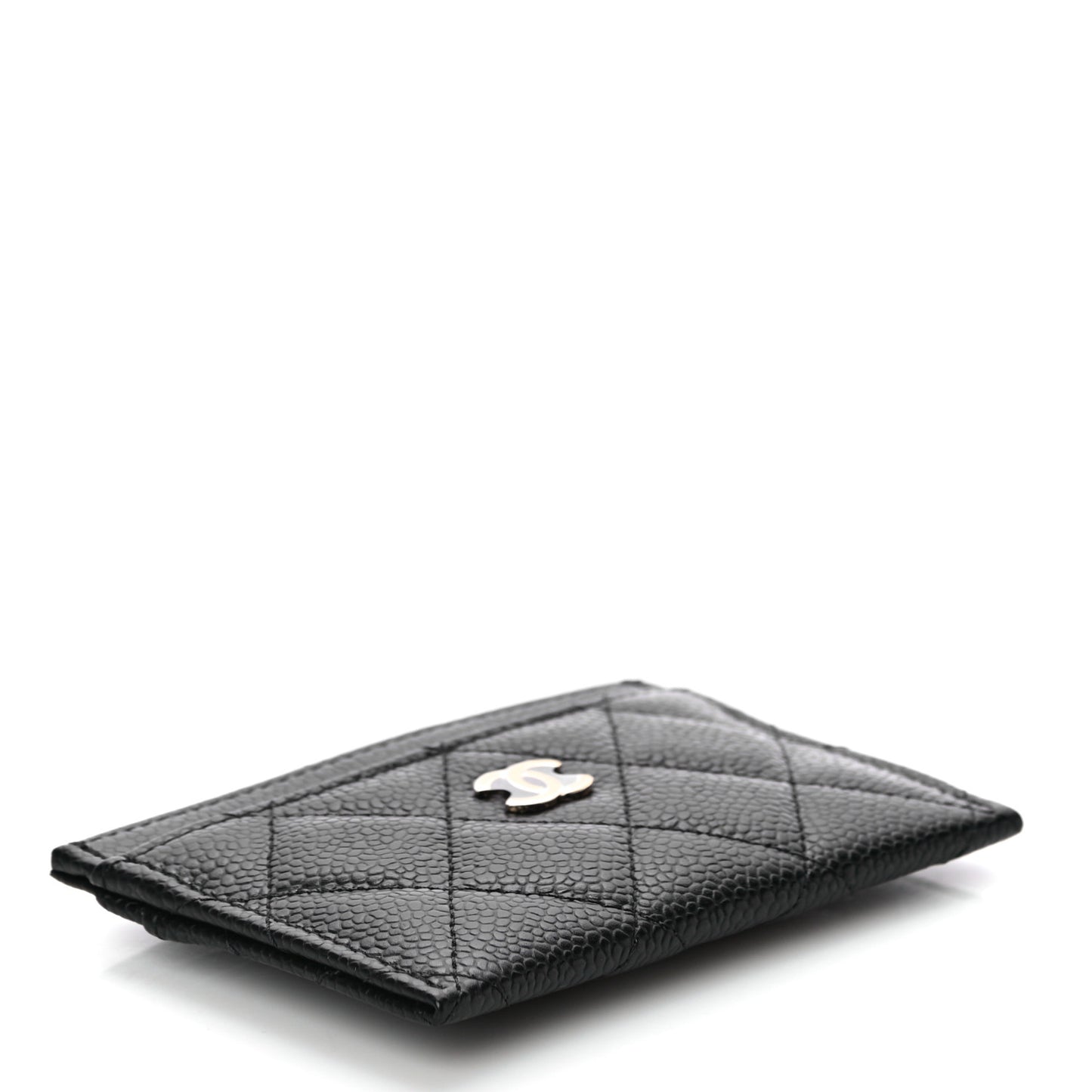 Caviar Quilted Card Holder Black