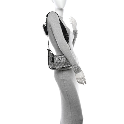 Prada Satin Crystal Re-Edition 2005 Shoulder Bag Cristal 2 of 11