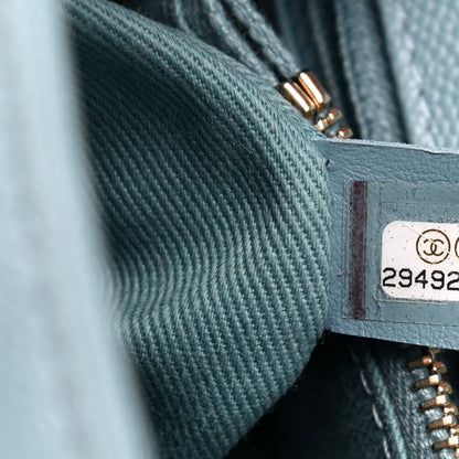 Chanel Caviar Chevron Quilted Small Coco Handle Flap Blue 7 of 11