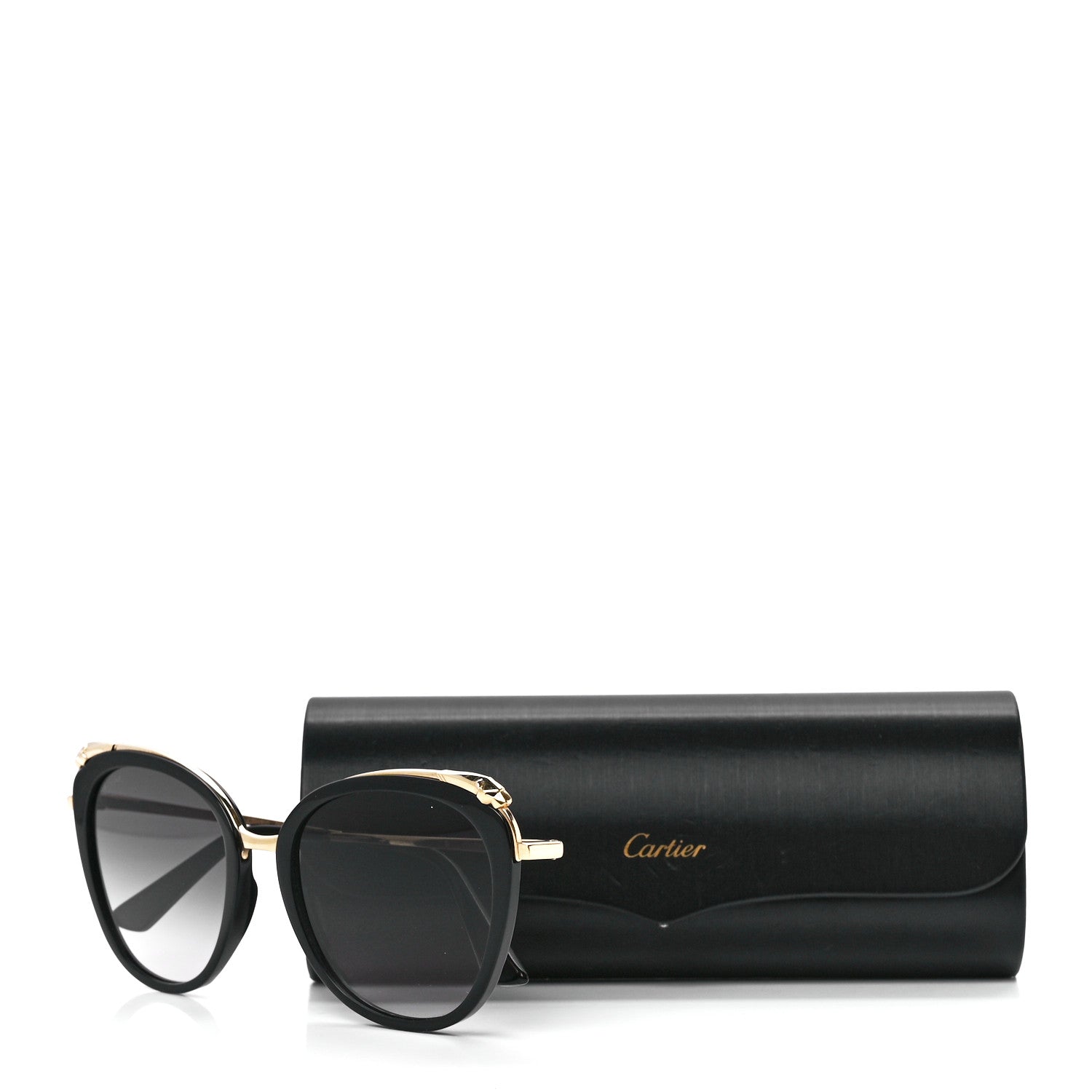 Cartier Panthere De Cartier Cat Eye Sunglasses Gold Black 8 of 8