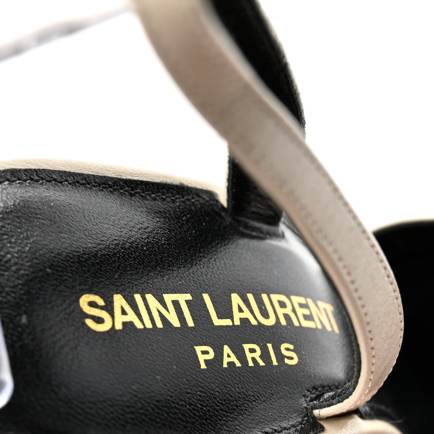 Saint Laurent Calfskin Alma 95 Ring Pumps 37 Pearl Navy 8 of 9