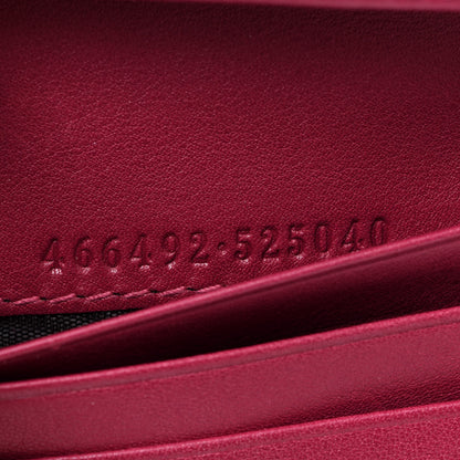 Gucci Velvet Matelasse Pearl Love Embroidered GG Marmont Card Case Wallet Light Raspberry Rose 7 of 11