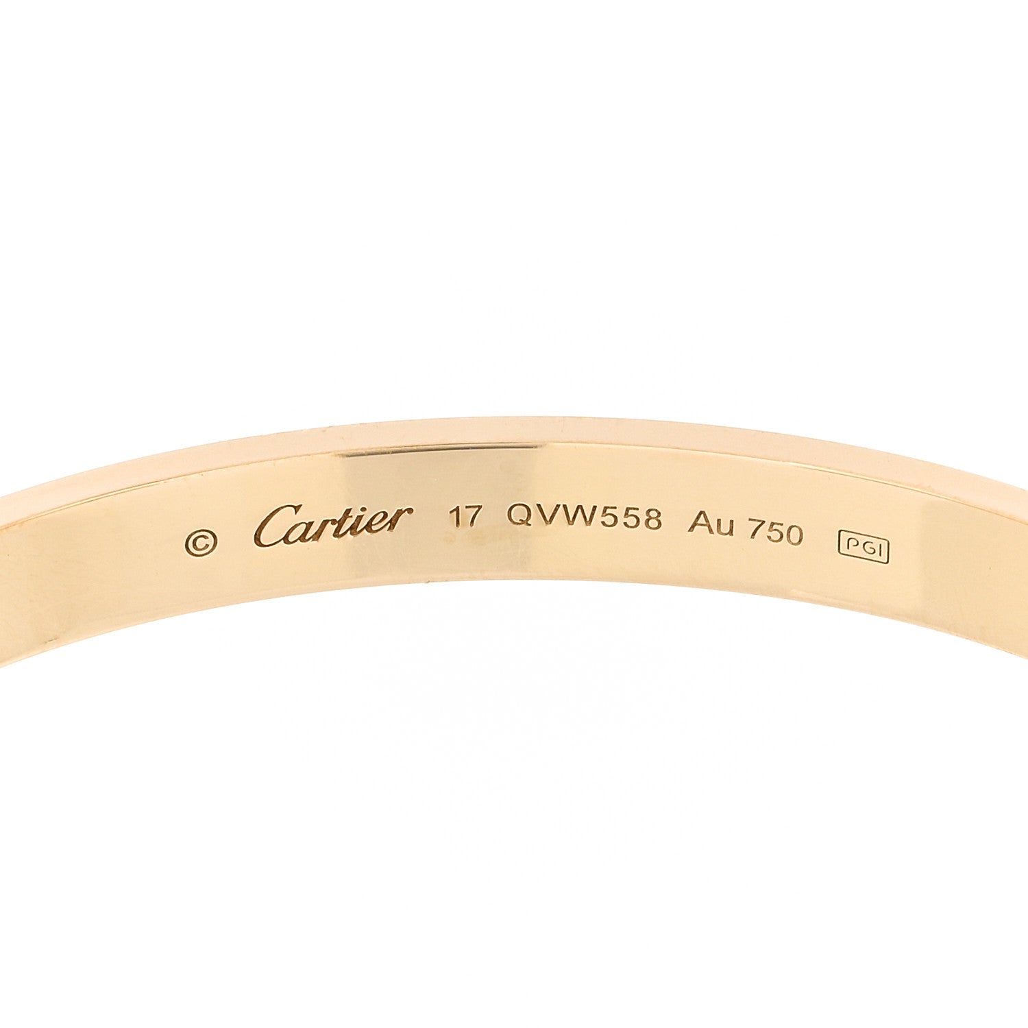 Cartier 18K Yellow Gold LOVE Cuff Bracelet 17 3 of 4