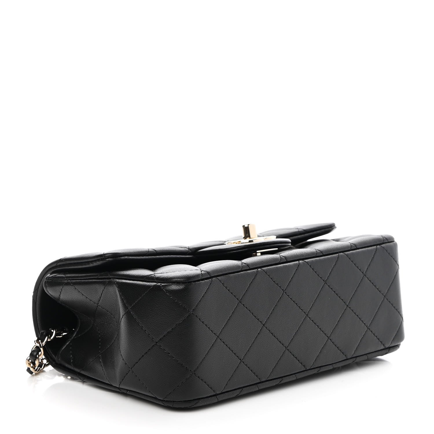Chanel Lambskin Quilted Mini Top Handle Rectangular Flap Black 4 of 9
