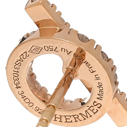 Hermes 18K Rose Gold Diamond Finesse Earrings 4 of 5