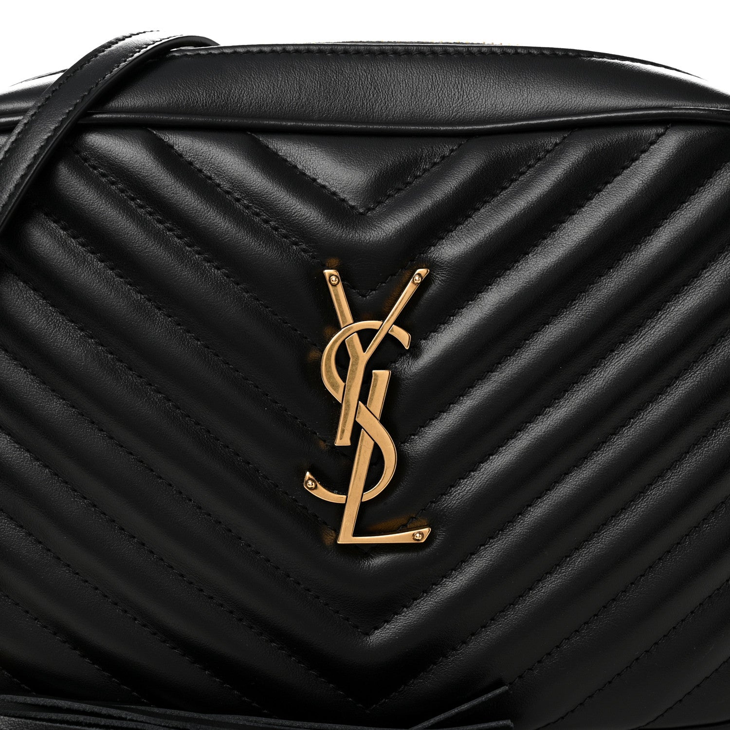 Saint Laurent Calfskin Matelasse Monogram Lou Camera Bag Black 7 of 9