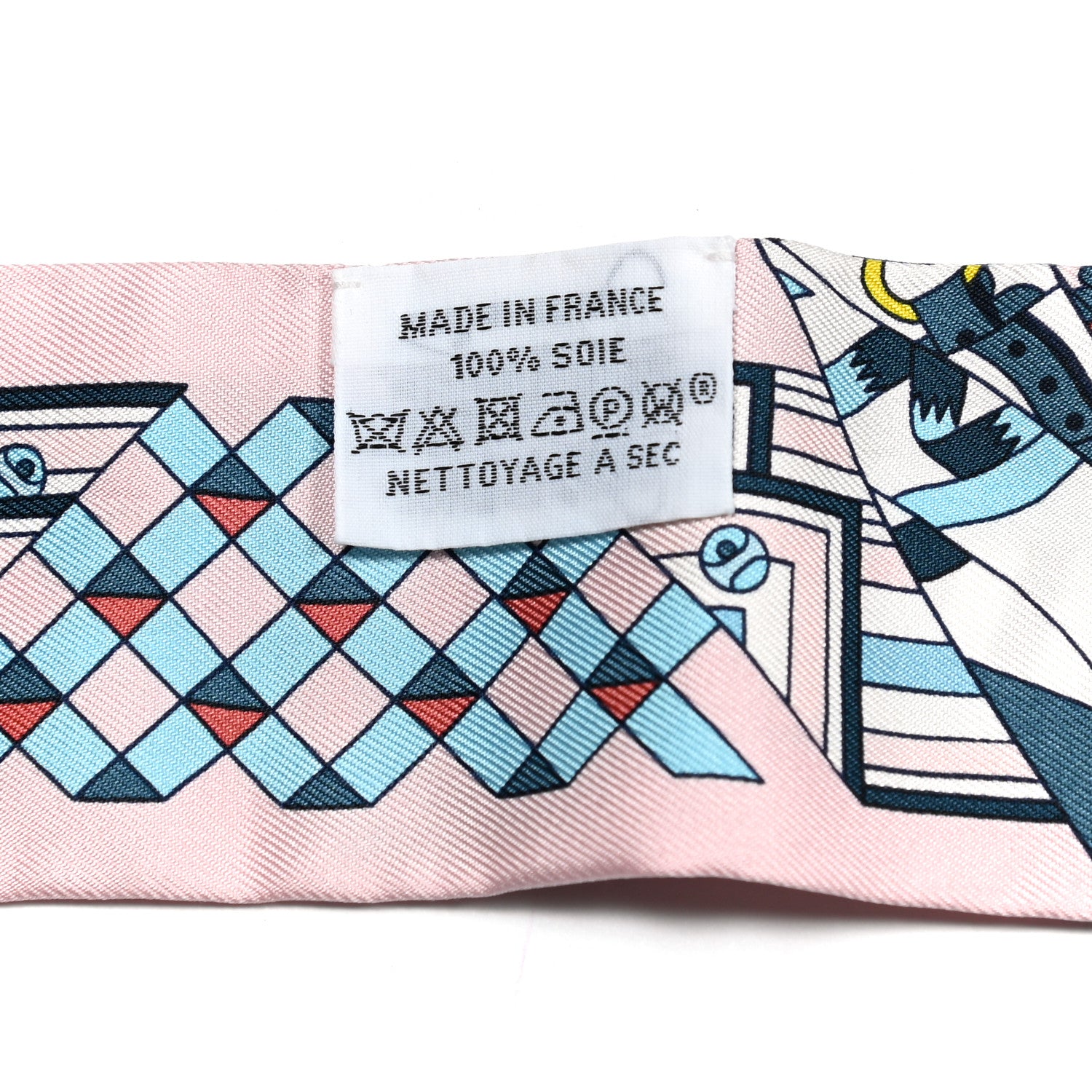 Hermes Silk De l'Ombrelle Aux Duels Twilly Bleu Moyen Rose Pale 2 of 5