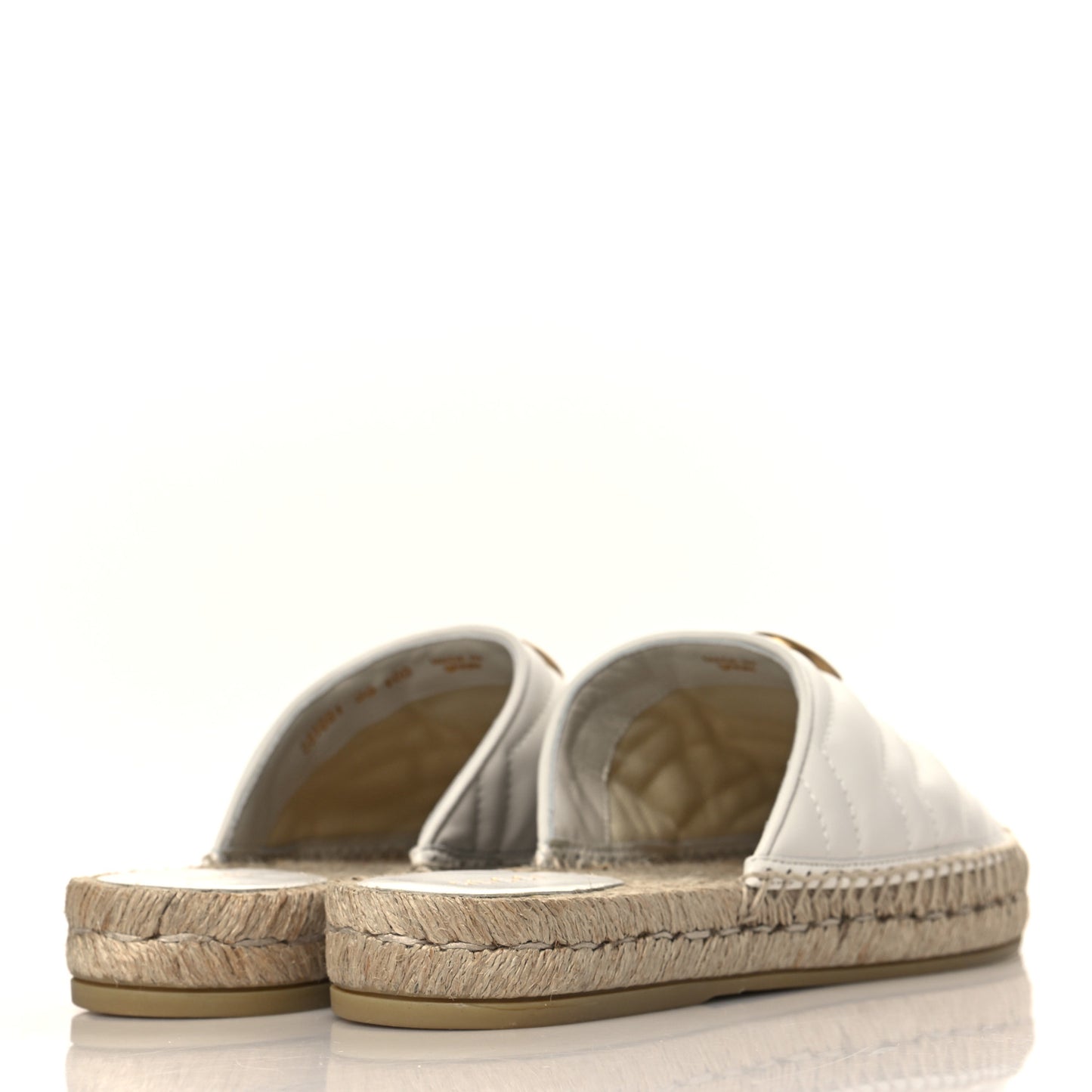 Nappa Matelasse GG Marmont Espadrille Slippers 39 Great White