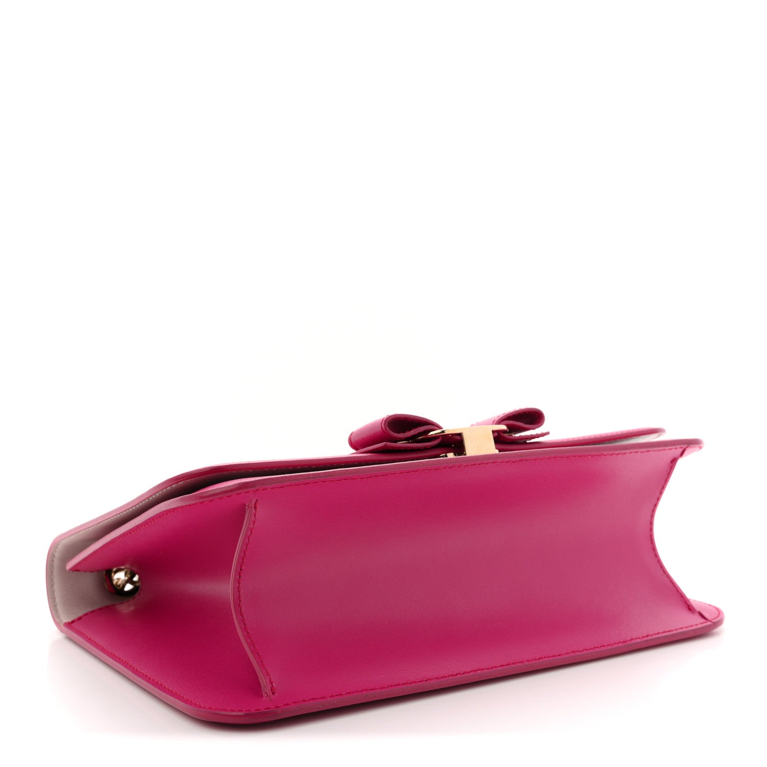 Salvatore Ferragamo Smooth Calfskin Vara Bow Chain Flap Crossbody Begonia 4 of 11