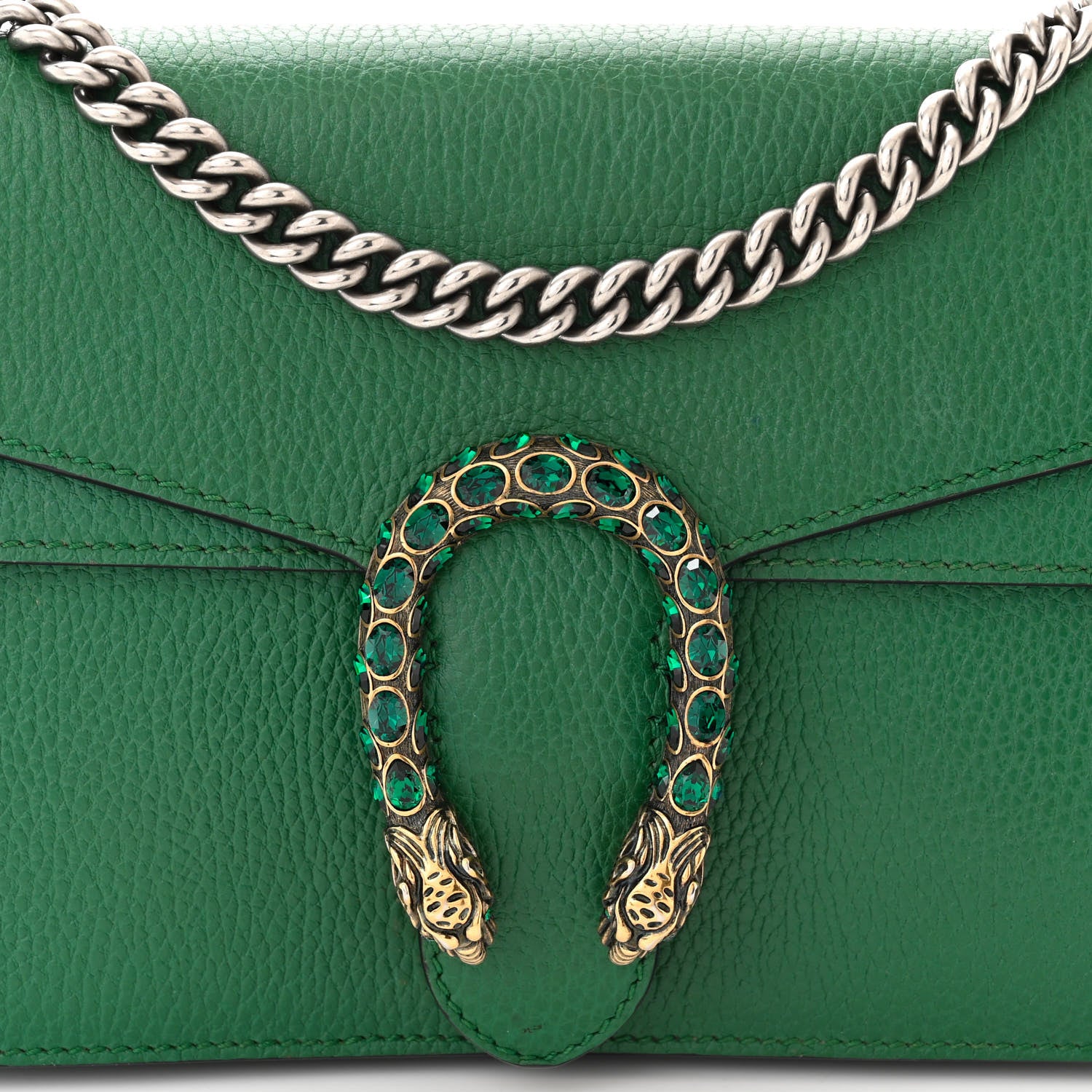 Gucci Pebbled Calfskin Small Dionysus Shoulder Bag Emerald 8 of 12