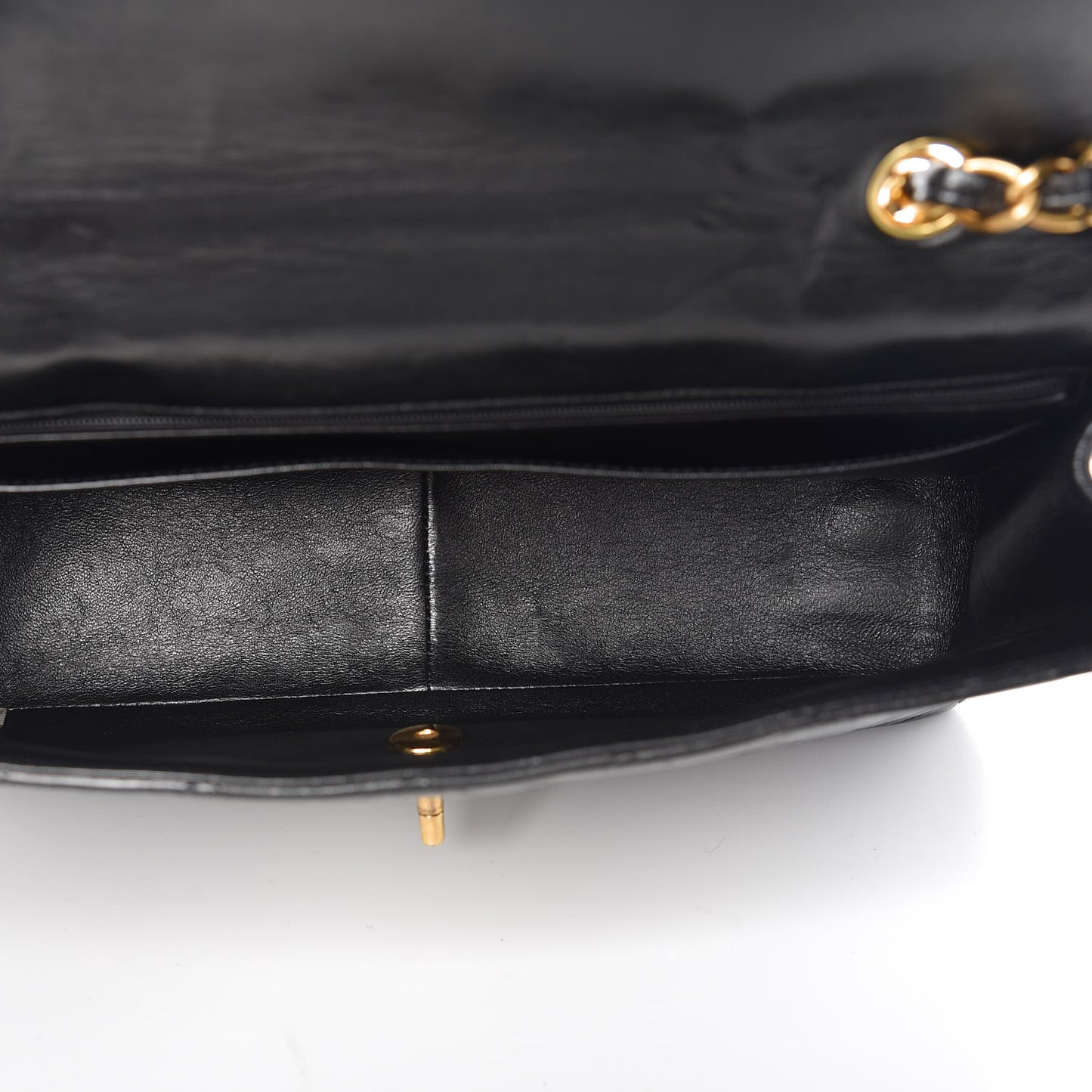 Lambskin Quilted Jumbo Single Flap Black