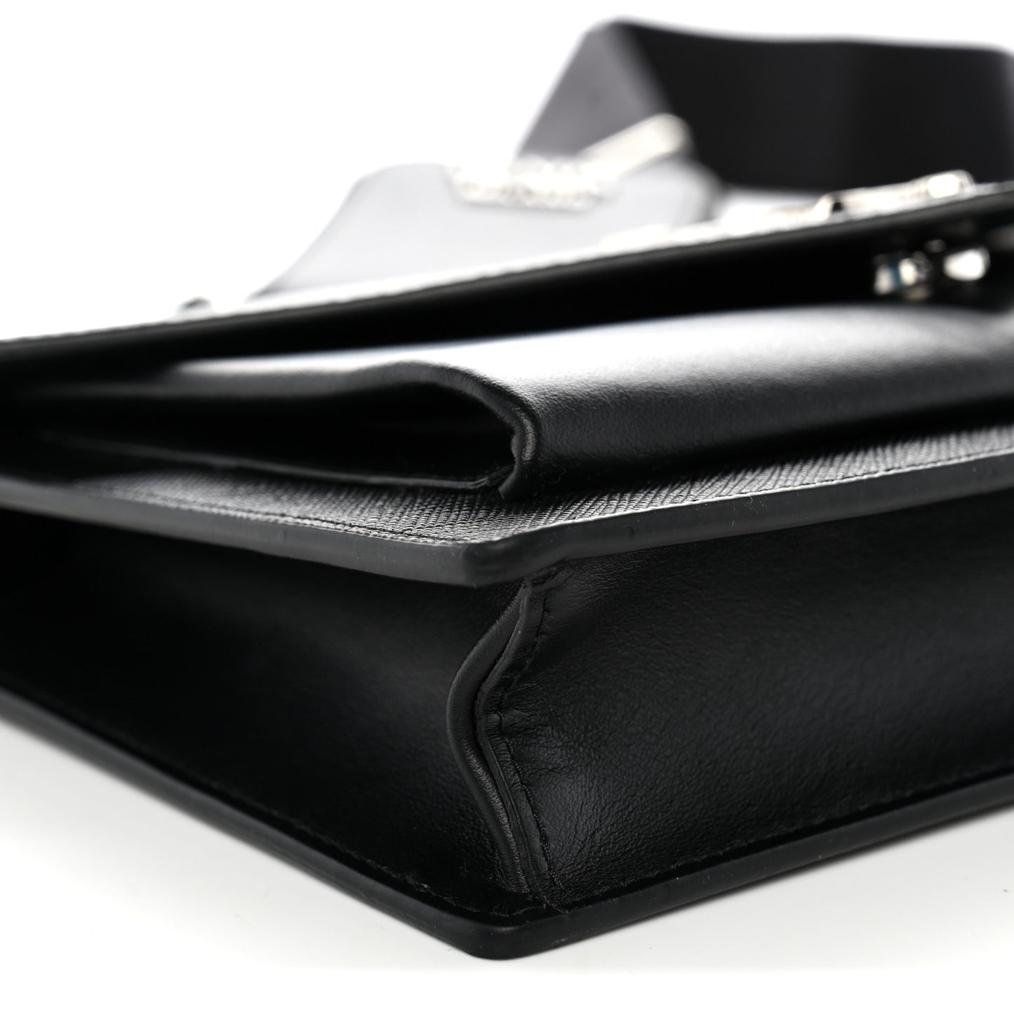Saffiano City Calf Mini Envelope Bag Black