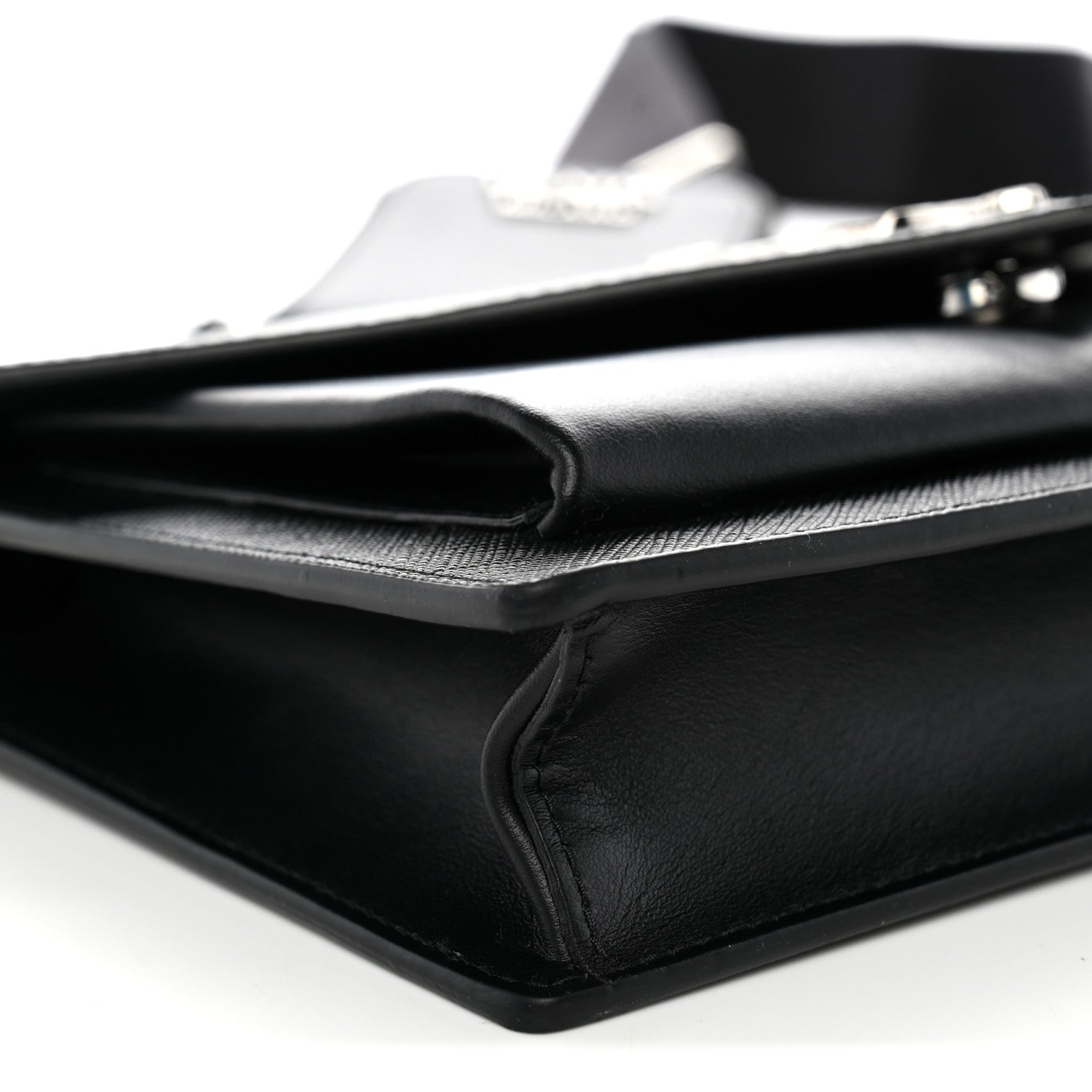 Prada Saffiano City Calf Mini Envelope Bag Black 9 of 11