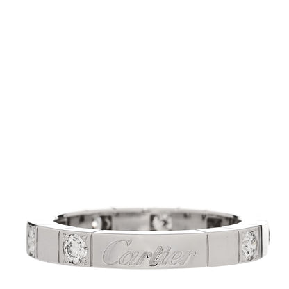 Cartier 18K White Gold Diamond Lanieres Half Eternity Band Ring 48 4.5 1 of 5