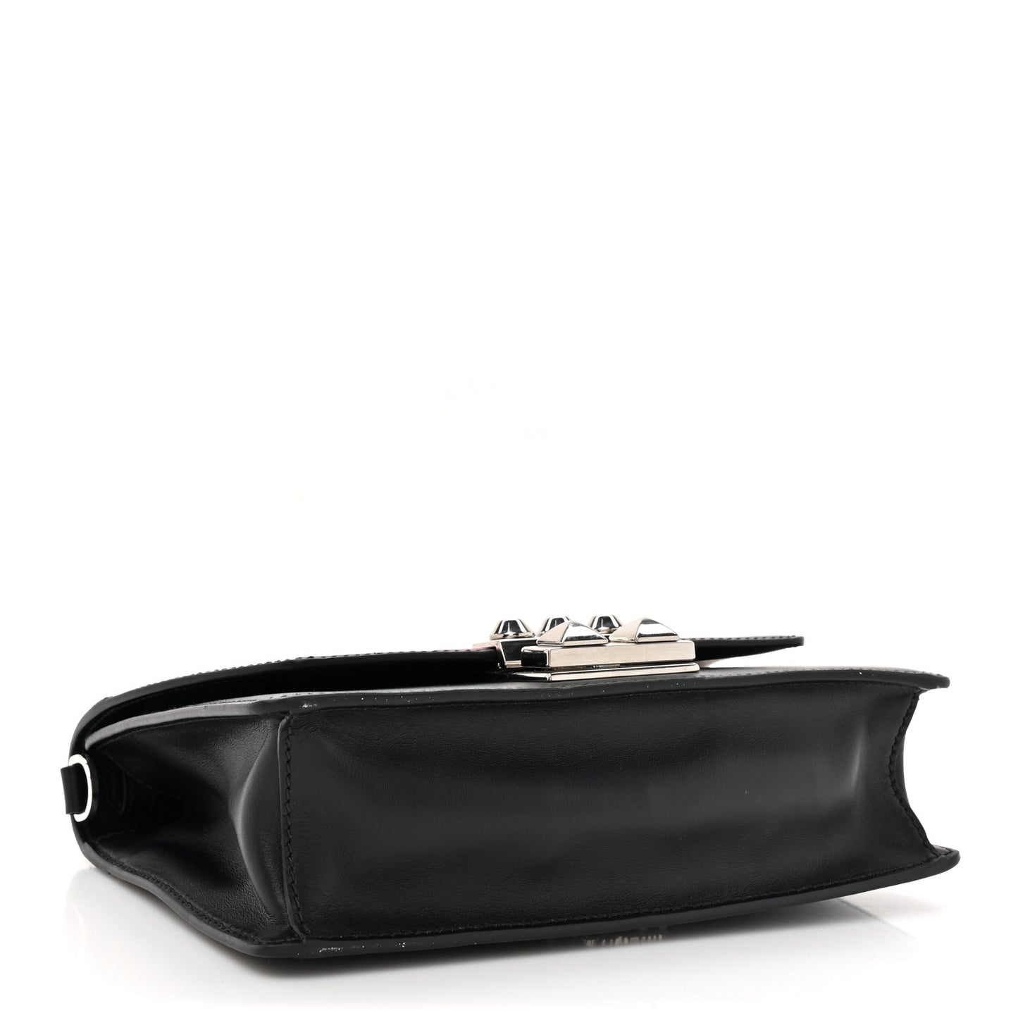 City Calfskin Saffiano Racing Logo Elektra Shoulder Bag Fuxia Black