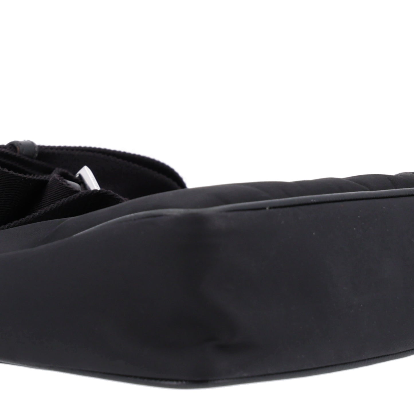 Re-Nylon Saffiano Pocket Zippered Shoulder Bag Black