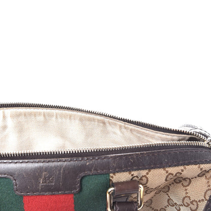 Gucci Monogram Vintage Web Medium Boston Dark Brown 8 of 28