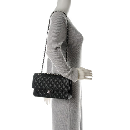 Chanel Caviar Quilted Medium Double Flap Black 2 of 8