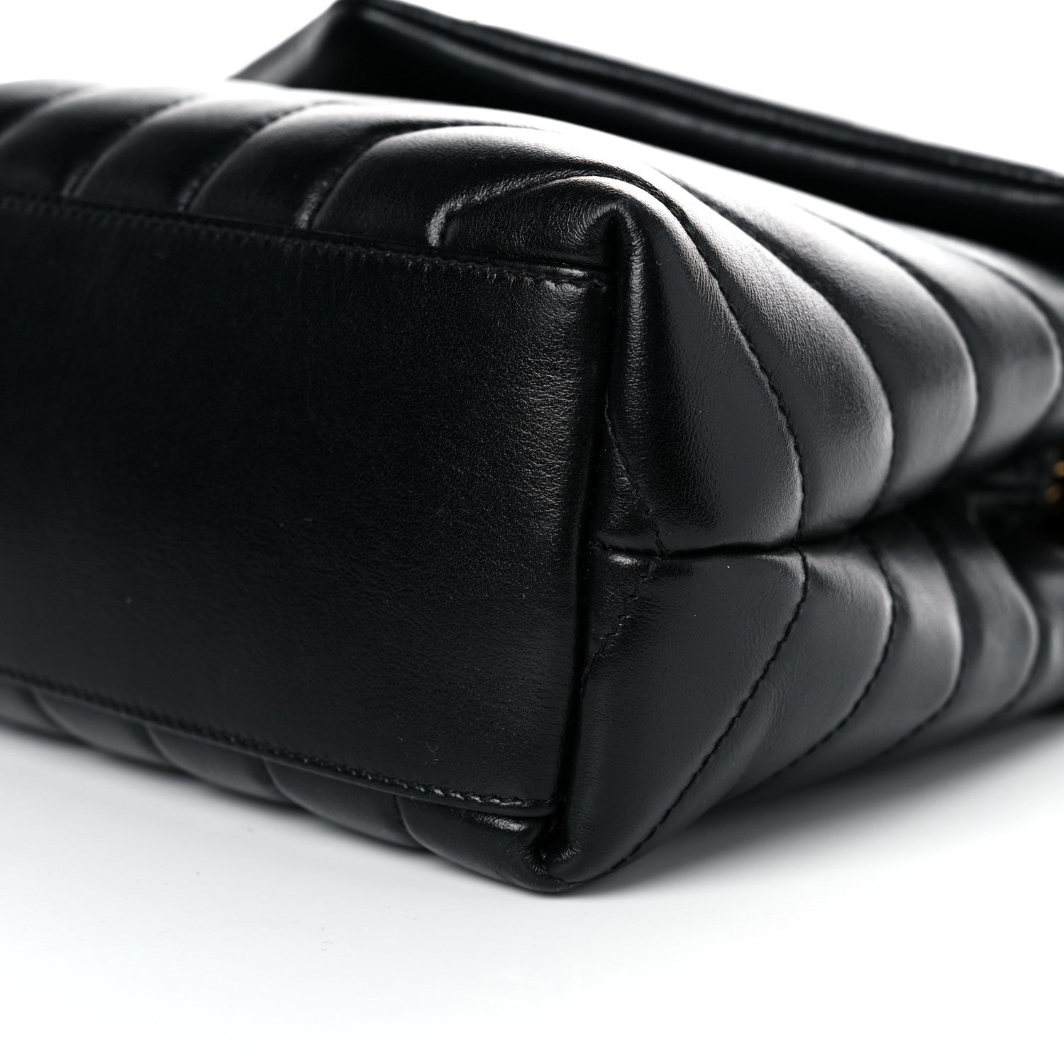 Saint Laurent Calfskin Y Quilted Monogram Small Loulou Chain Satchel Black 10 of 14