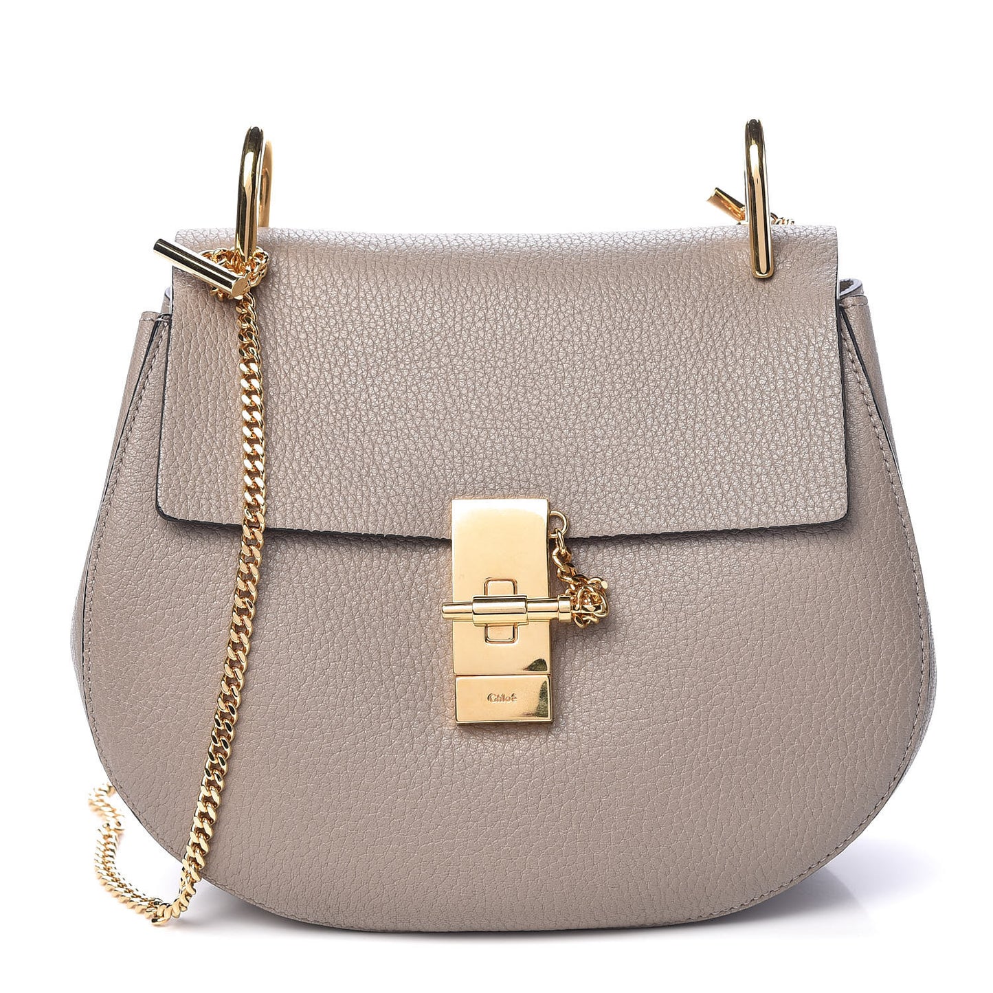 Grained Lambskin Drew Shoulder Bag Motty Grey