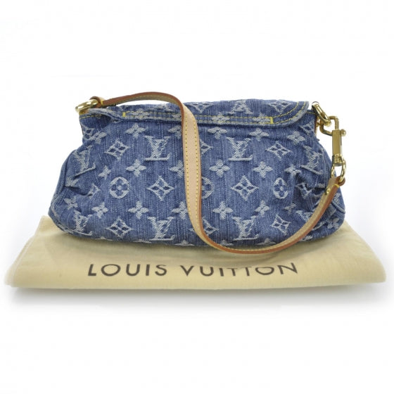 Monogram Denim Mini Pleaty Blue