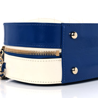 Chanel Aged Calfskin Stitched Bag Blue Light Beige 8 of 12