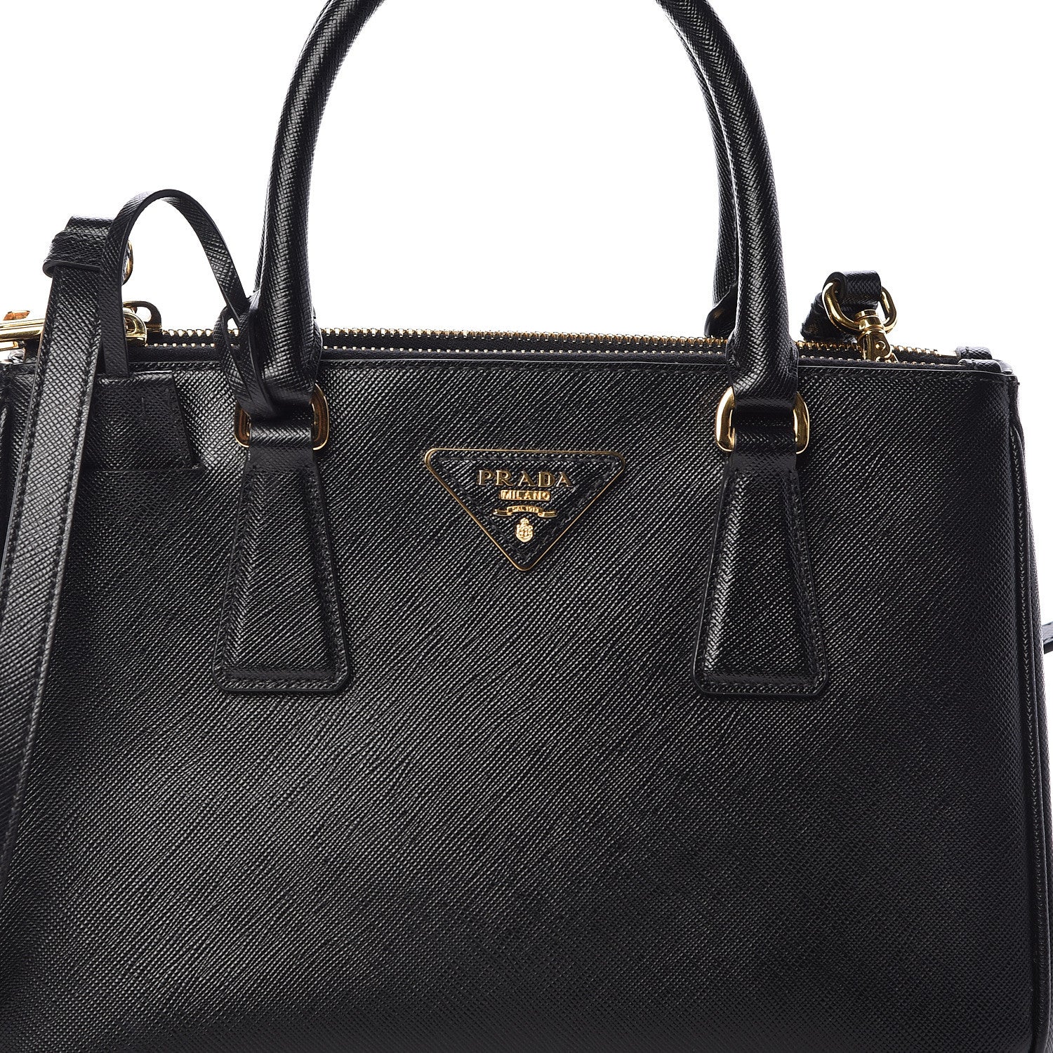 Prada Saffiano Mini Galleria Double Zip Tote Black 7 of 9