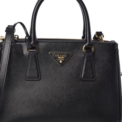 Prada Saffiano Mini Galleria Double Zip Tote Black 7 of 9
