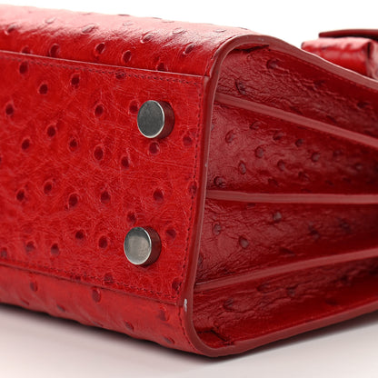 Saint Laurent Ostrich Nano Sac De Jour Red 9 of 9