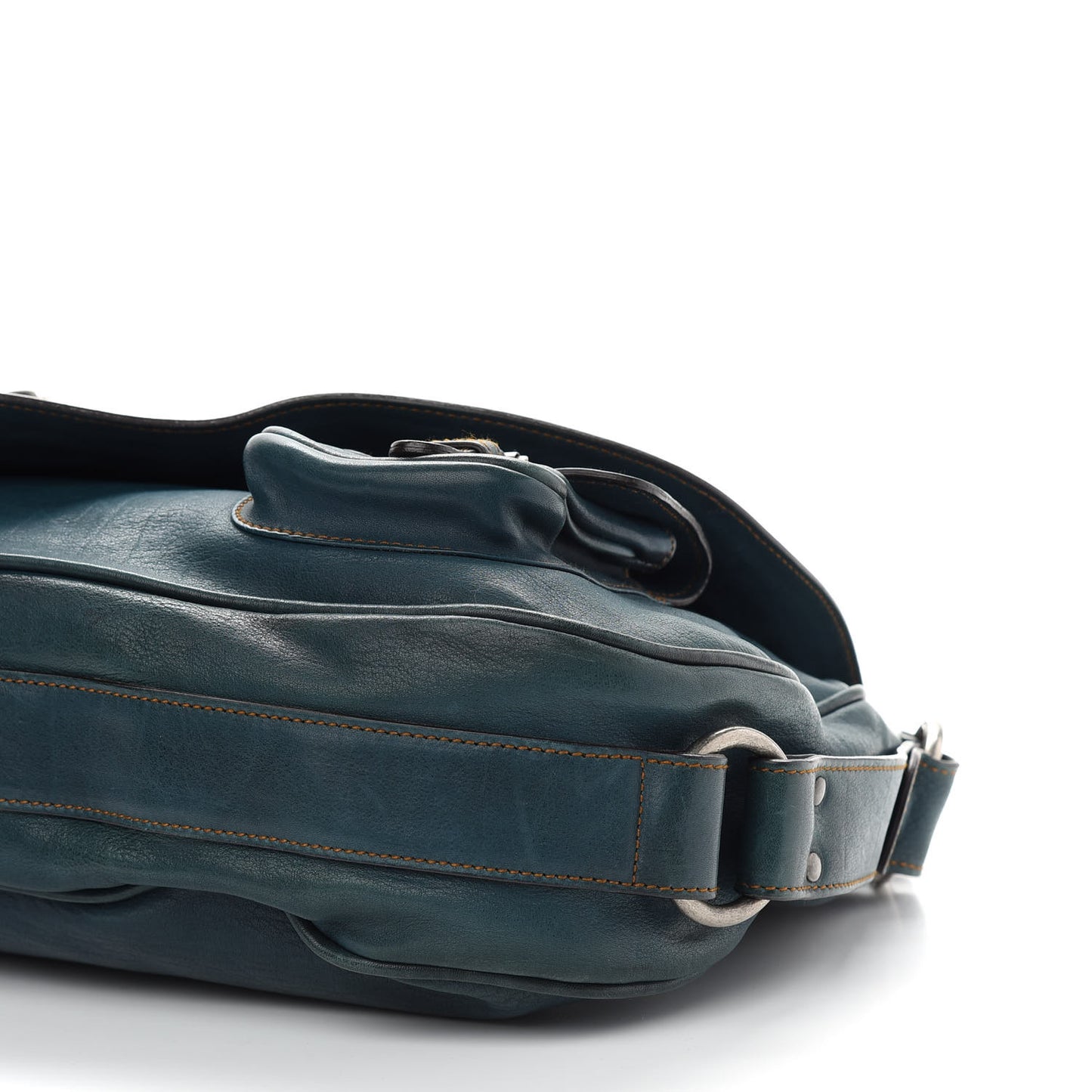 Calfskin Medium Gaucho Double Saddle Bag Dark Blue