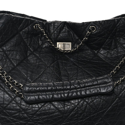 Chanel Aged Calfskin Large Reissue Drawstring Tote Black 8 of 11