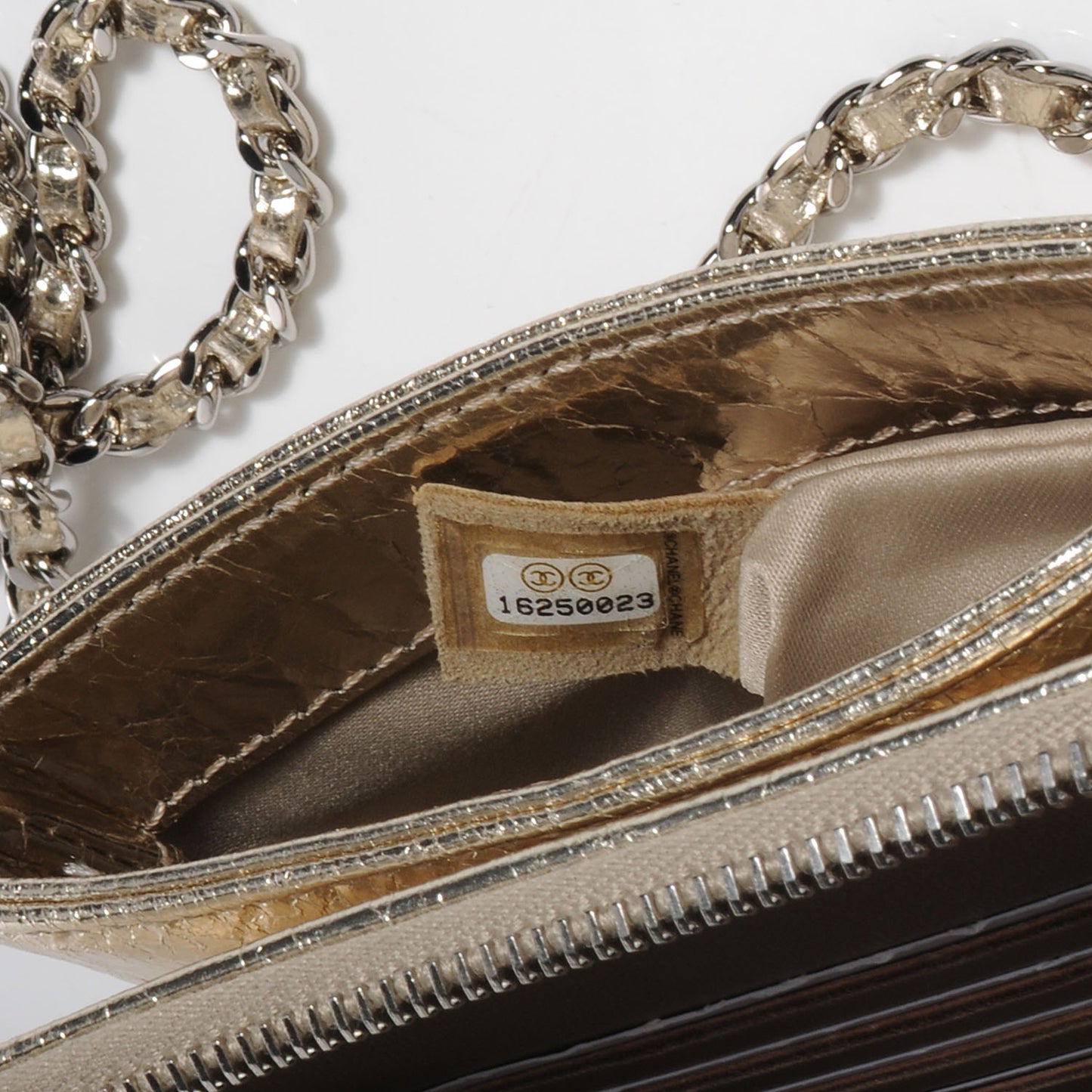 Metallic Calfskin Mini Flap Gold